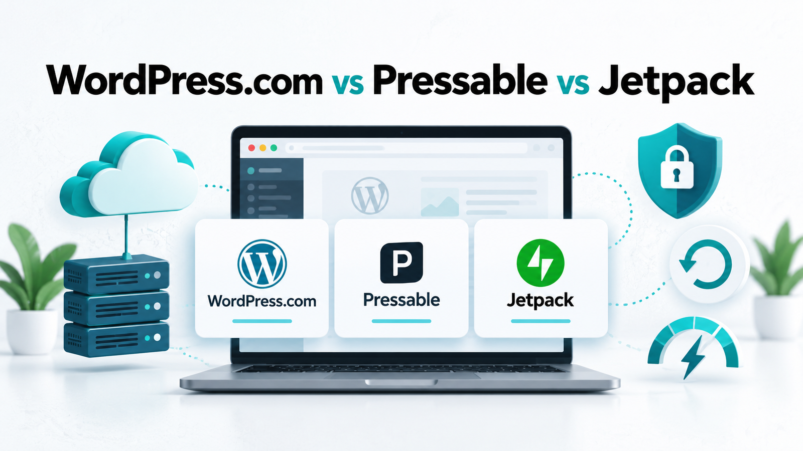 WordPress.com vs Pressable vs Jetpack तुलना 2026
