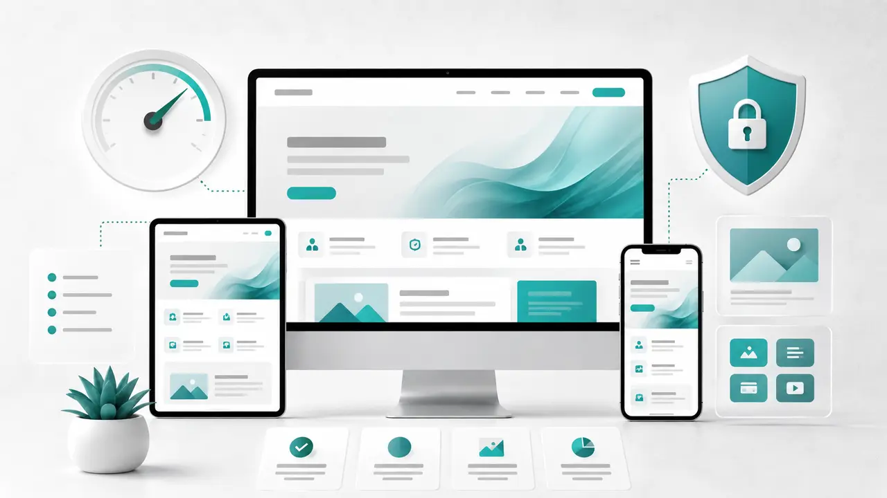 मॉडर्न WordPress वेबसाइट का डेस्कटॉप और मोबाइल डिजाइन