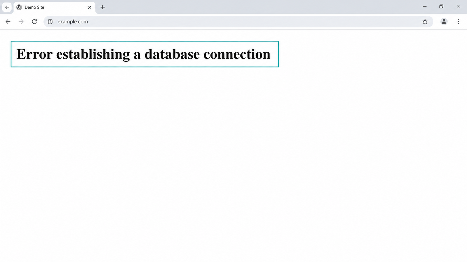 वर्डप्रेस में Error establishing a database connection मैसेज का डेमो